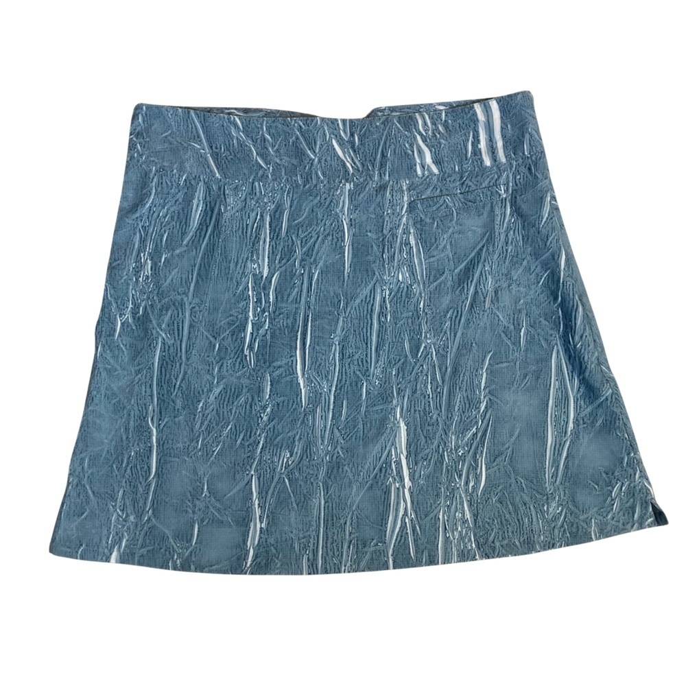 Kavu Women's Skirt Sz 8 Athletic Athleisure Blue Grey White Side‎ Zip New